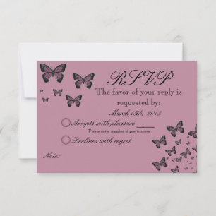 Fuchsia Butterflies RSVP