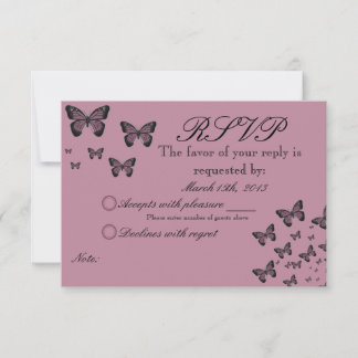 Fuchsia Butterflies RSVP