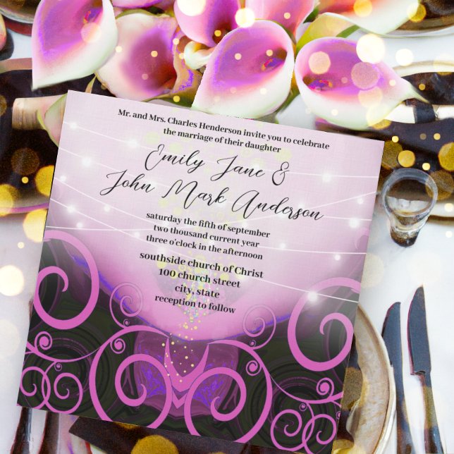 Fuchsia Calla Lily Flower Wedding Invitation (Creator Uploaded)