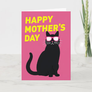 Fuchsia Cat Mothers Day Card