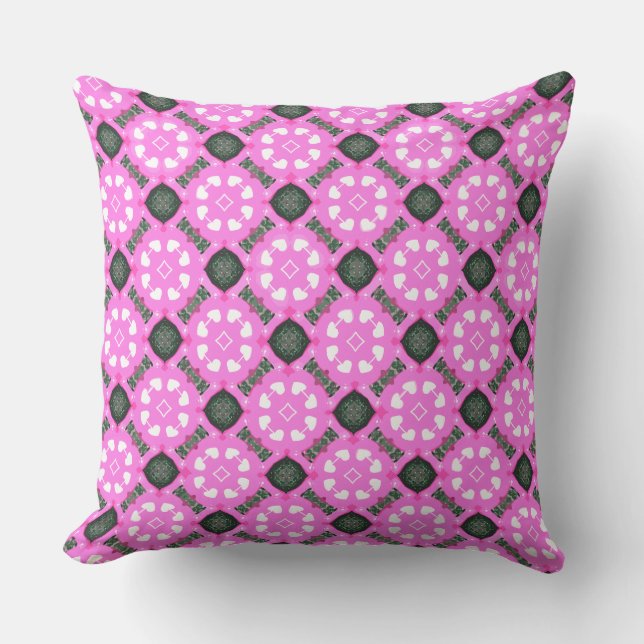 Fuchsia Circle of Heart  Cushion (Front)