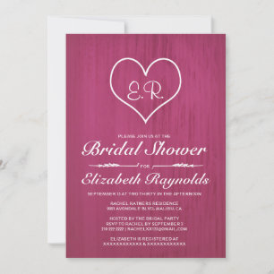 Fuchsia Country Bridal Shower Invitations