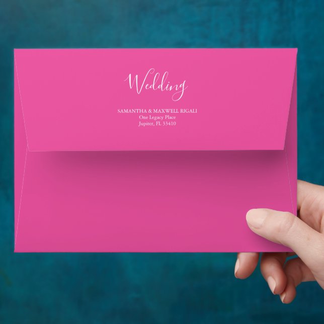 Fuchsia Custom Return Address Envelopes (Hand)