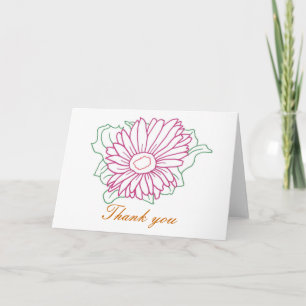Fuchsia daisy flower, Thank you cards