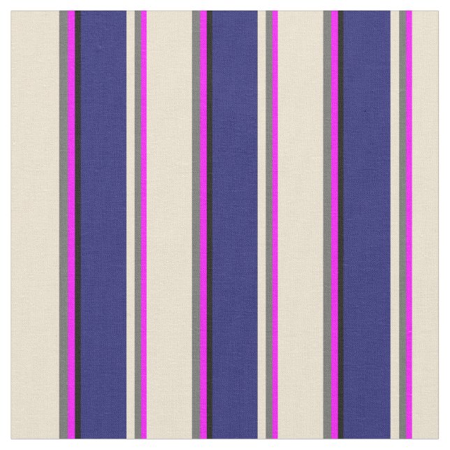 Fuchsia, Dim Grey, Beige, Midnight Blue, and Black Fabric (Close Up)