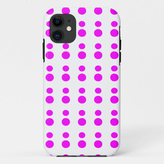Fuchsia dots Iphone Case (Back)