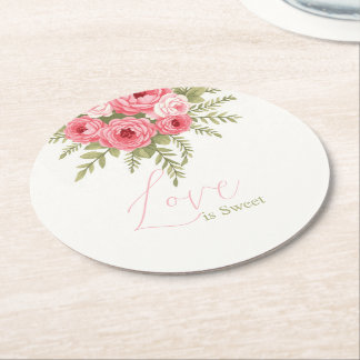 Fuchsia Dream Round Paper Coaster