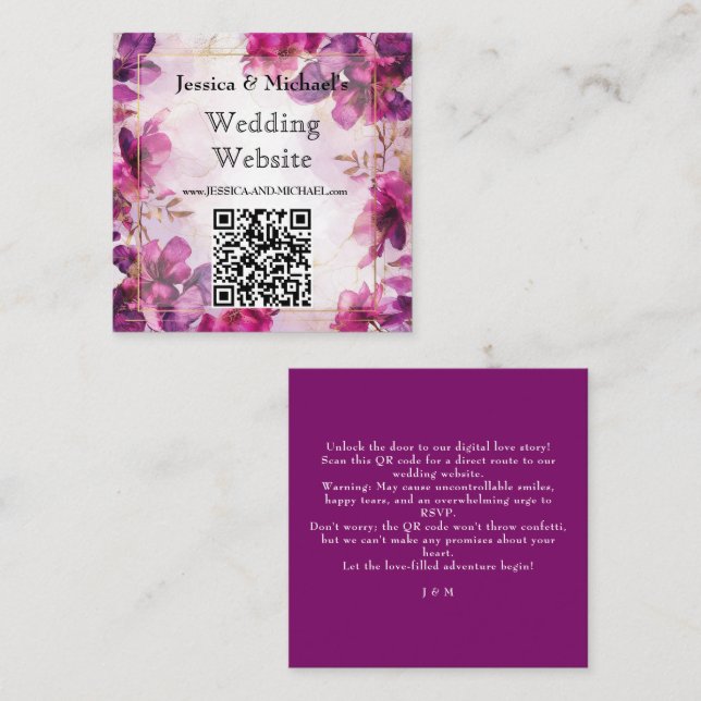  Fuchsia Enchantment: Watercolor  Enclosure Card (Front/Back)