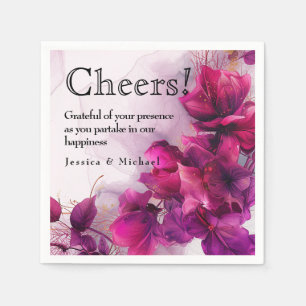 Fuchsia Enchantment: Watercolor Napkin