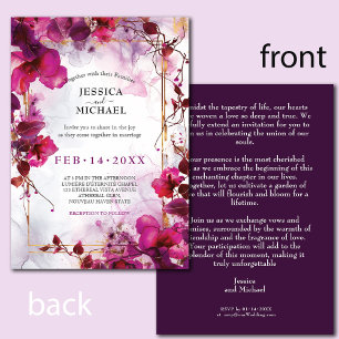 Fuchsia Enchantment: Watercolor Wedding Invitation