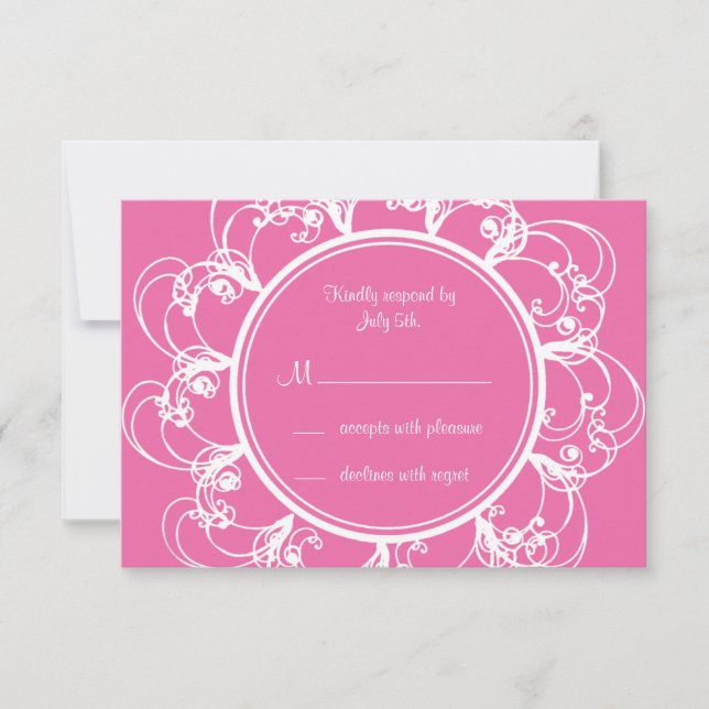 Fuchsia Fancy Floral RSVP (Front)