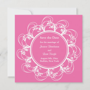 Fuchsia Fancy Floral Save the Date