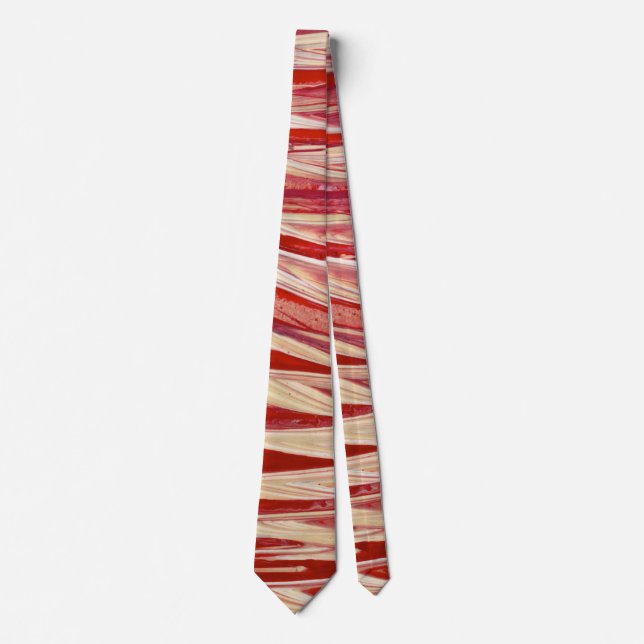 Fuchsia Feather Fringe Tie (Front)