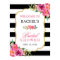 Fuchsia Floral Black Stripes Bridal Shower Sign