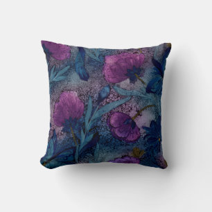 Fuchsia floral cushion