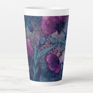 Fuchsia floral latte mug