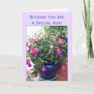 Fuchsia Floral Personalised Aunt Birthday Card