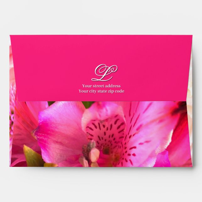 Fuchsia Florals Envelope (Back (Top Flap))