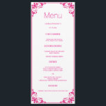 Fuchsia Flourish Wedding Dinner Menu Cards<br><div class="desc">Modern and elegant design printed Fuchsia Flourish Wedding Dinner Menu Cards that can be customised with your text. Check out the Graphic Art Design store for other products that match this design!</div>