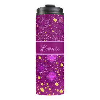 Fuchsia Flower pattern Thermal Tumbler