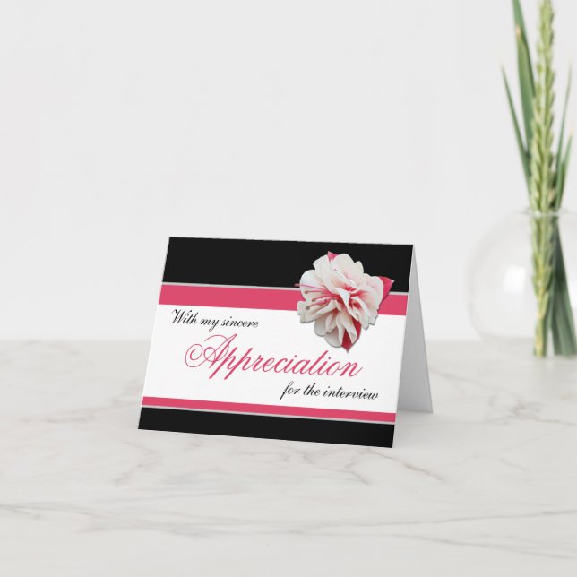 Fuchsia Flower Pink Black Interview Thank You (Front)