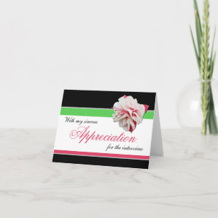 Fuchsia Flower Pink Green Interview Thank You Card