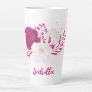 fuchsia flowers botanical latte mug
