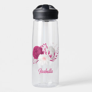 fuchsia flowers botanical  water bottle