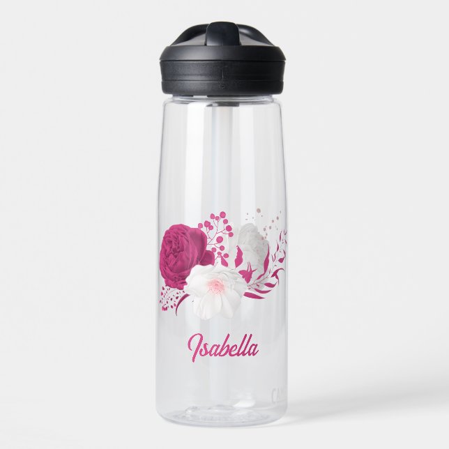 fuchsia flowers botanical  water bottle (Front)