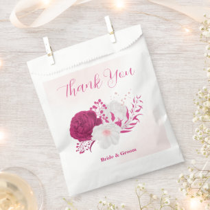 fuchsia flowers botanical wedding favour bags