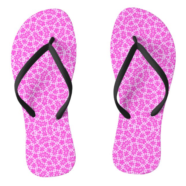 Fuchsia Flowers Jandals (Footbed)