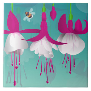 Fuchsia Flowers  Tile