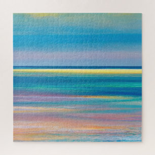 "Fuchsia Fusion" Abstract Seascape Jigsaw Puzzle
