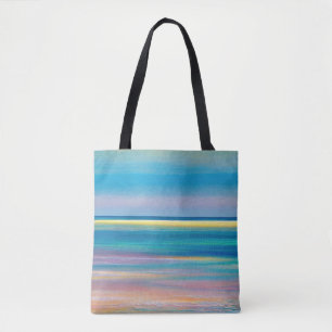 "Fuchsia Fusion" Abstract Seascape Tote Bag