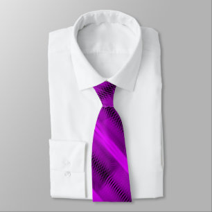Fuchsia Futuristic Abstract Diagonal Pattern Art Tie