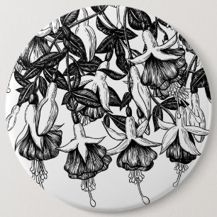 Fuchsia garden 6 cm round badge