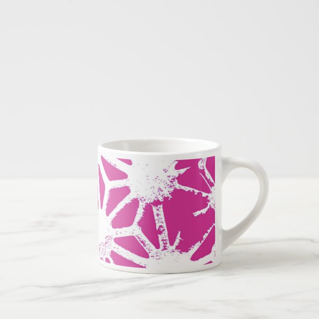 Fuchsia geometric pattern espresso cup (Right)
