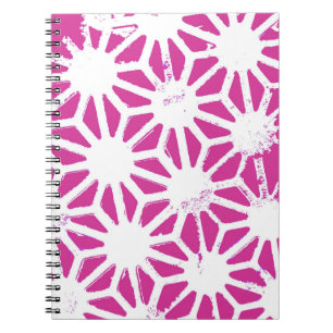 Fuchsia geometric pattern notebook