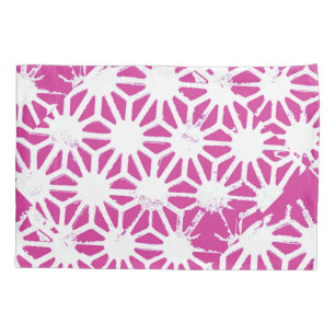 Fuchsia geometric pattern pillowcase