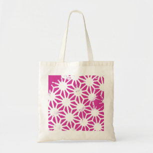 Fuchsia geometric pattern tote bag