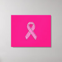 Fuchsia Glitter Style Pink Ribbon Awareness