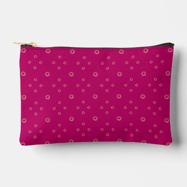 Fuchsia | Golden Zinnia Sun Accessory Pouch (Front)