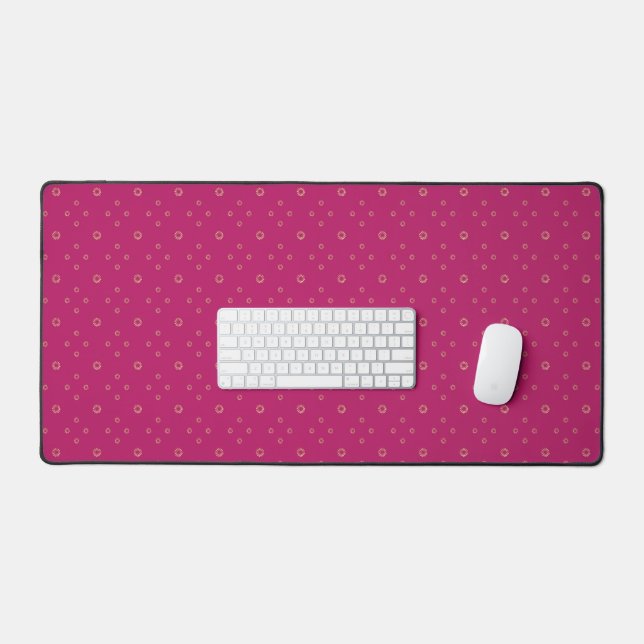 Fuchsia | Golden Zinnia Sun Desk Mat (Keyboard & Mouse)