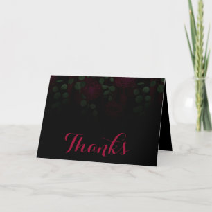 Fuchsia Gothic Floral Wedding Thank You
