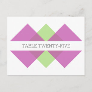 Fuchsia Green Geometric Triad Table Postcard