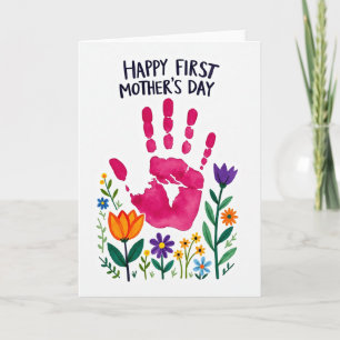 Fuchsia Handprint Floral Card