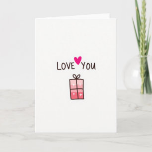Fuchsia Heart Love You Card