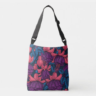 Fuchsia in blue and purple crossbody bag