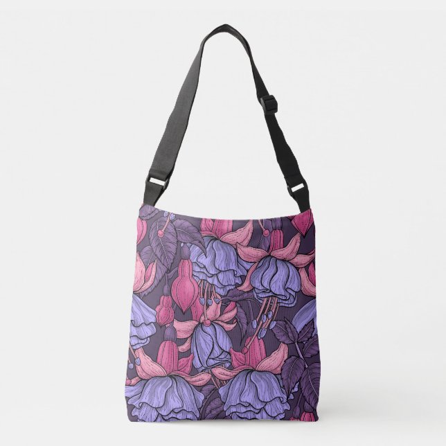 Fuchsia in pink and violet crossbody bag (Front)