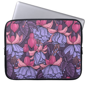 Fuchsia in pink and violet laptop sleeve